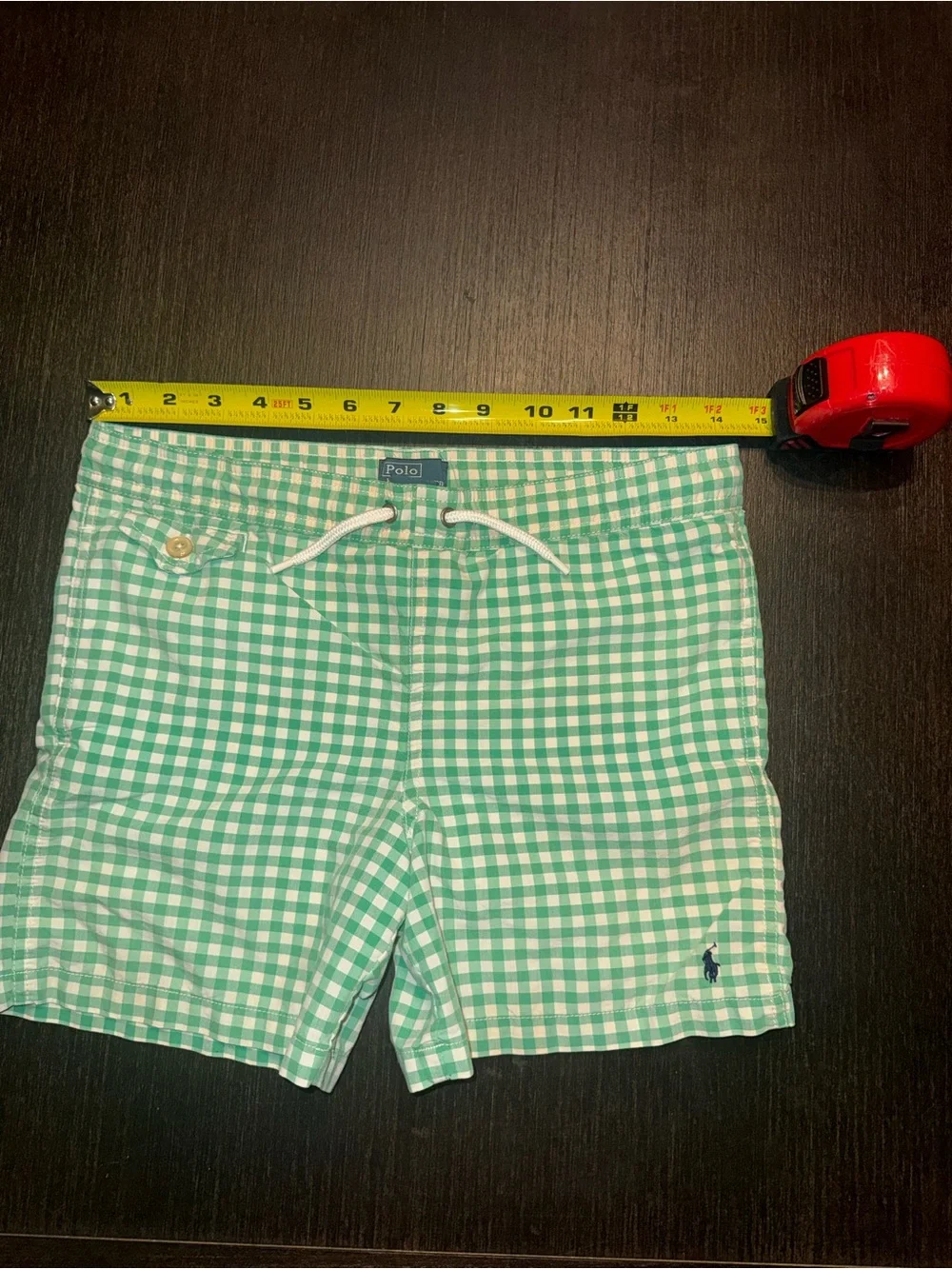 Ralph Lauren Green Gingham Swim Shorts